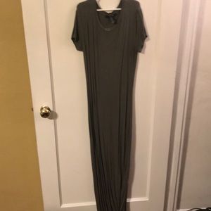 Olive green maxi dress.